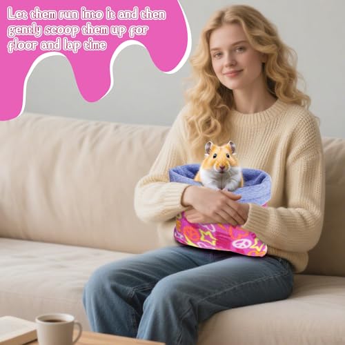 NAPLORD Small Pet Fleece Set,Guinea Pig Snuggle Sack, Tunnel,Fleece Forest Hideout,Square and Round Potty Pads for Guinea Pigs and More - color: Pink, size: 1 piece Snuggle Sack