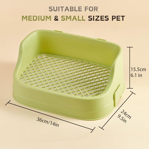 Rabbit Litter Box, Small Animals Litter Tray for Cage Detachable Bedding Litter Pan Potty Toilet Trainer Corner for Pet Rabbits Guinea Pigs Hamsters Chinchillas (Green) - color: Green