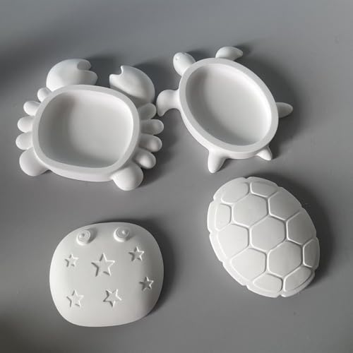 Crab Box Resin Mold with Lid, 3D Sea Animal Storage Container Mold, Crab Shaped Tray Jewelry Box Silicone Molds for Resins, Epoxy Resin, Gypsum, Clay, DIY Craft Home Decor, Candy Jar