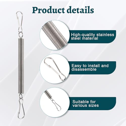 10 Pcs Extension Spring with 2 Clips for Rabbit Water Bottles Metal Wire Cage Accessories for Small Animal Water Bottles, Rabbit/Hamster/Guinea Pig Dispenser Holder, Drinking Supplies (3.1 inch/8 cm)