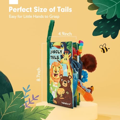 hahaland Baby Books 0-6 Months,Infant Tummy Time Toy Sensory Toys | 6 to 12 Months Touch Feel Book Travel Toy Gifts for Boy Girl 0-3 Month Baby Shower Birthday Easter Basket Stuffers 1PCS - style: A - Jungle - 1 Book