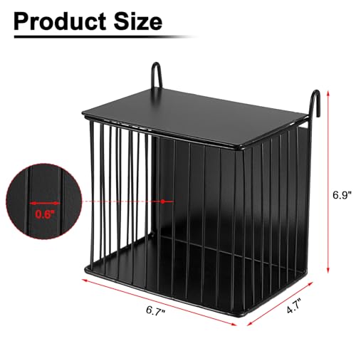 Metal Hay Rack for Rabbits, Rabbit Hay Feeder with Tops-Square Bunny Feeder | Metal Frame Hanging Hay Rack-Hay Holder with Built-in Hooks, Feeding Supply for Guinea Pigs, Chinchillas, Rabbits - size: 6.7x4.7x6.9