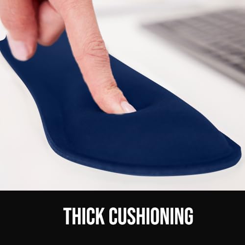 GORILLA GRIP Silky Gel Memory Foam Wrist Rest for Computer Keyboard, Mouse, Ergonomic Design for Typing Pain Relief, Desk Pads Support Hand and Arm, Mousepad Rests, Stain Resistant, 2 Piece Pad, Navy - color: Navy Blue, size: Set of 2 (Keyboard Rest + Mou