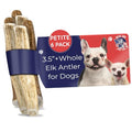 Devil Dog Pet Co Whole Elk Antlers for Dogs, Petite 6 Pack, Long Lasting | Naturally shed Grade A Rocky Mountain elk antler, single ingredient, 3.5 in+, for toy breeds up to 15 lb - style: WHOLE - Petite - 6 Pack
