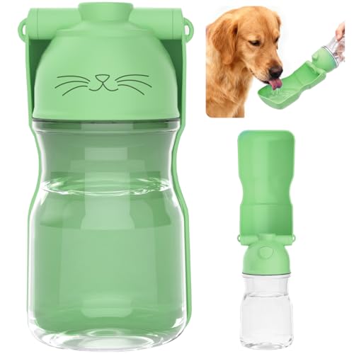 Amerisun Dog Water Bottle, 16.9 OZ Collapsible Leak-Proof Pet Water Bowl | Collapsible Water Bottle,Suitable for Dog, Cat, Puppy, Guinea Pig, Hamster & Bunny. Ideal for Walking, Hiking (A012B-Green) - color: A012B-Green