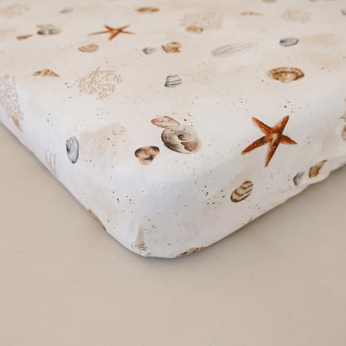 Pobi Baby Pack N Play Sheets for Boys, 2-Pack, Cotton Blend (Seaside) | Playard Sheet, 2-Pack, Graco 38x26, Cotton, Mini Crib Sheet, Soft, Snug, Safe, Pack n Play, Playpen, Travel, Machine Wash - color: Seaside