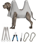 Kkiimatt Dog Grooming Hammock Harness,XXX-Large Silver Grey Grooming Sling for Giant Dogs,Dog Hanger Holder Restraint for Nail Trimming, Hanging Harness Hammock for Nail Clipping - size: XXXL (140 LB Max) Silver Grey 20-31in