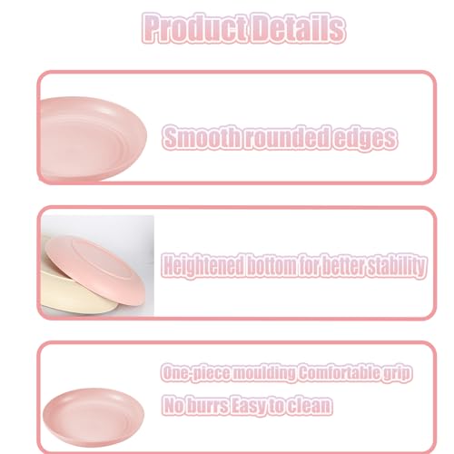 Cat Food Bowl Set Shallow Plastic Whisker Free Flat Wet Food Dishes | Flat shallow plastic cat food bowls, whisker fatigue-free for wet food, suitable for cats dogs small animals - color: 4 pcs pink