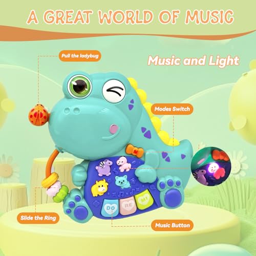 Baby Musical Toys for 1 Year Old Boy Girl, Light Up Music Developmental Learning Toy for Toddlers , Tummy Time Toy12 - 18 Months, Baby Birthday Gift (Dinosaur) - color: Dinosaur