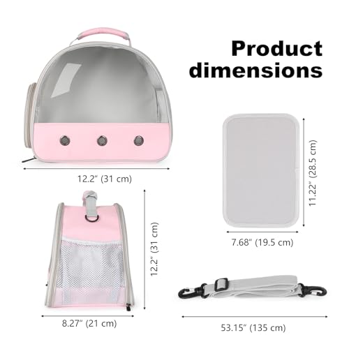 Bearded Dragon Carrier,Lizards Cage,Hamster Outdoor Used,Small Animal Travel Carrier for Sugar Glider Hedgehog Rat Parrot Bird Guinea Pig, Portable Guinea Pig Travel Carrier for Two - color: Pink