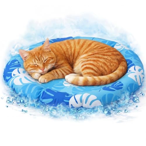 Drydiet Pet Cooling Mat for Cats & Small Dogs, Gel Pad, Washable, 20.1 in | No water or refrigeration needed; washable, scratch-resistant gel mat keeps cats and small dogs cool indoors or outdoors. - color: Blue