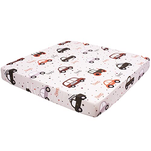 Cloele Square Playard/Playpen Fitted Sheets,36 X 36in,Car | Square Pack and Play Crib Sheets, Ultra Soft Polyester, Car Fitted Playpen Sheet for Baby, Portable Playard Mattresses - color: Car, size: 36"x36"