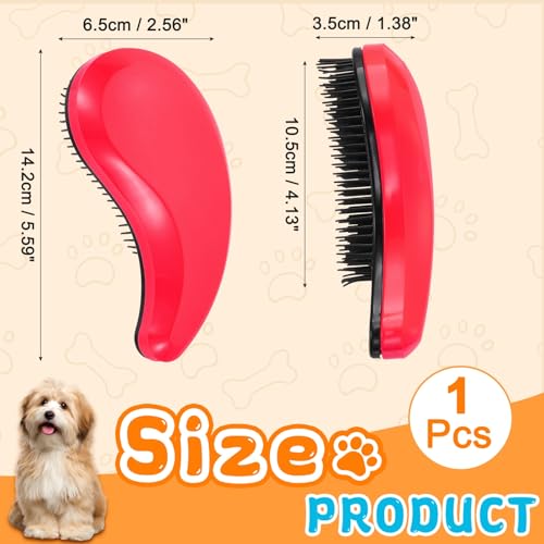 Small Dog Brushes, Grooming Brushes Puppies Hair Remover (Rose Red, 2 Pcs) - color: Rose Red
