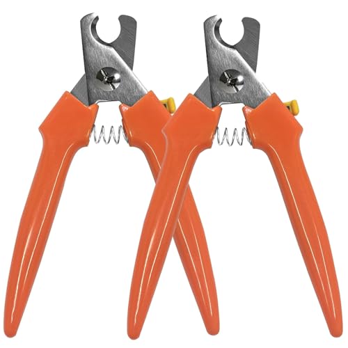 Bitbat Dog Nail Trimmers 2-Pack #767C, Clippers for Large & Small Dogs | 2-pack #767C dog nail clippers. 0.45" opening for thick nails. Spring-action, ergonomic grip. For large/small breeds. - color: Orange-2pcs