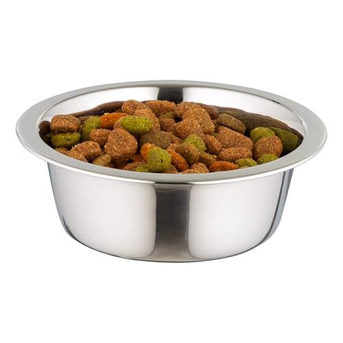 IRIS USA Stainless Steel Pet Bowls, 16 oz, 5 Pack | Stainless Steel Bowls for Cats, Dogs, Kittens, Puppies, Durable, Easy to Clean