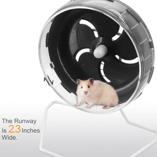 Hamster Wheel Treadmill Wheel, Silent Hamster Exercise Wheels, Freely Adjustable in Height Or Assembled in Cage, for Hamsters or Other Small Animals - Black