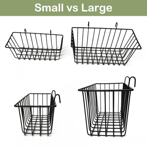 Rabbit Hay Feeder Rack, Metal Hanging Hay Dispenser (Black, Large) | 2 Pack Small Animals Hay Feeder for Cage Metal Hanging Hay Holder for Rabbits Guinea Pigs Chinchillas Ferrets - color: Black, size: Large