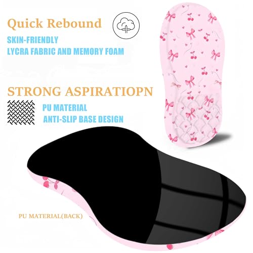 Ergonomic Mouse Pad Wrist Support with Massage Design,Cute Bows Wrist Rest Pain Relief Mousepad with Memory Foam,Mousepad for Wireless Mouse - color: B-01