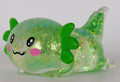 3.94 in Green Glitter Crawling Axolotl Squishy Slow Rising | Soft TPR, Floating Glitter, squeeze toy, busy hands, stress relief, focus support, home, class, travel, kids and adults - color: Green