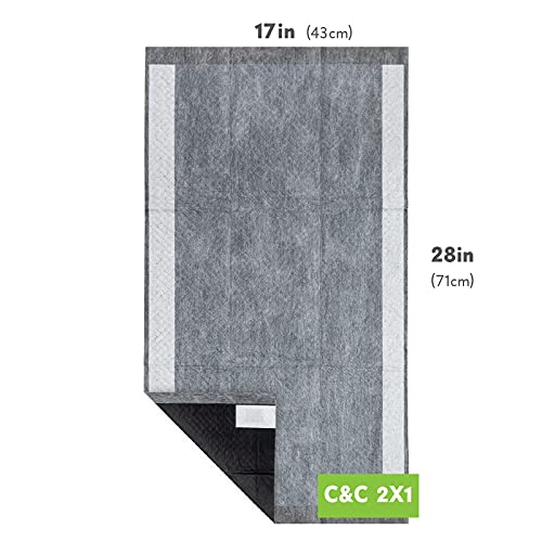Paw Inspired Disposable Cage Liners, 28x17 Inch (C&C 2x1), 24 Count | Bamboo Charcoal Odor Controlling, Super Absorbent Pads For Guinea Pigs, Ferrets, Rabbits, Hamsters, Small Animals