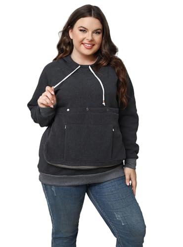 Pet Cat Dog Pouch Hoodie Small Animal Carrier – Kitten Puppy Pouch Sweatshirt Holder Fleece Unisex Hoodies Dark Grey - color: Dark Grey, size: Small