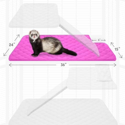 Paw Inspired Fitted Fleece Top Pan Liner for Critter Nation Cage, Pink | Tray Cover with Notch for Ferret Nation/Critter Nation Cage, For Ferrets, Rats, Chinchillas, Hedgehogs, Small Animals, Pets - color: Pink, size: Top Pan Liner