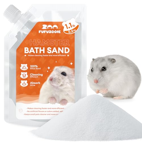 18oz Hamster Sand, Low-Dust Potty Litter | 100% natural white sand for hamster bath. Low-dust potty litter for gerbils, Syrian mice & other small animals. - color: White, size: 1.1LB