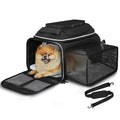 Top and Side Expandable Small Pet Carrier Airline Approved, Black | 17"Lx11"Wx9.5"H, for Alaska Airlines, Pets Under 10 Lbs, Lockable Zippers,Soft-Sided, Anti-Scratch Mesh - color: Black, size: 17.0"L x 11.0"W x 9.5"H