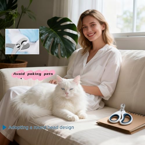 Professional Pet Nail Clipper for Cats, Dogs, Small Animals - Stainless Steel Sharp Trimmer | Quick, Clean, Painless Cutting | Mirror Polished Grooming Tool for Kittens, Puppies & More (Dark green)