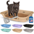 KittyGoHere Senior Cat Litter Box, Large with Jumbo Scoop, Beach Sand | Open Top Low Entrance Kitty Litter Box With Long-handle Jumbo Scoop, Lightweight Low Entry Litters Box, Durable, Made in USA - color: Beach Sand, size: Large with Scoop