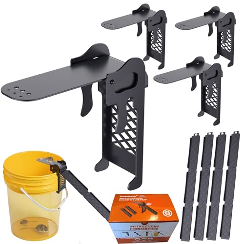 Walk The Plank Mouse Traps for 5 Gallon Bucket, Auto Reset 4 Pack | Continuous multi-catch system with instant auto-reset plank, high sensitivity trigger, fits standard 5-gallon - style: 4 Pack