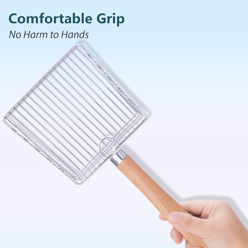 Cat Litter Scoop, Metal Scooper for Litter Box, 9.8" Long Handle | Premium Kitty Shovel with Hook and Hole, for Easy Cleaning, Durable, Odor-Free for Litter Box, for Cat Litter Box Cleaning - size: 9.8"Handle