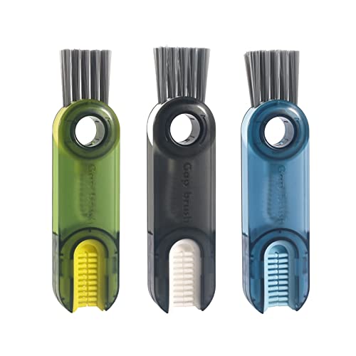 3 in 1 Cup Lid Gap Cleaning Brush Set, Multifunctional Insulation Bottle Cleaning Tools, Mutipurpose Tiny Silicone Cup Holder Cleaner, Home Kitchen Cleaning Tools - color: Blue+green+grey