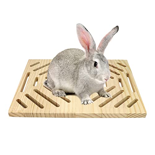 Litewoo Rabbit Scratch Board Claw and Teeth Care Chew Toy Bunny Wood Pad, B | Natural wood, antiskid & edible, rabbit scratch board for digging/chewing, for chinchilla/guinea pig, 12.6"x9.84"x0.6" - color: C 12.60x9.84 inch
