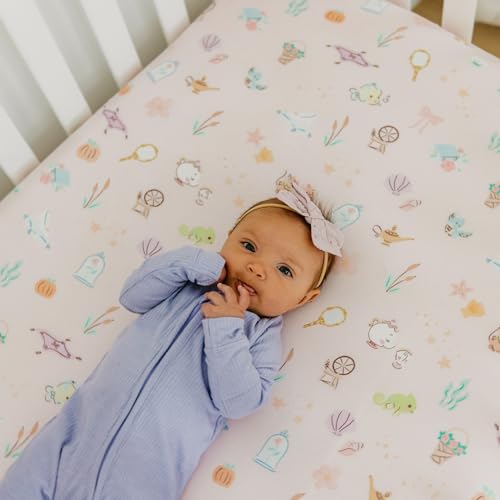 Premium Fitted Knit Crib Sheet/Toddler Sheet "Enchanted Friends" by Copper Pearl - color: Enchanted Friends