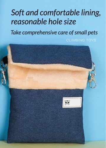 Hanging Sugar Glider Pouch Warm Hammock Pet Sleeping Bag (Brown,Small) | Back-slant design fits cages perfectly. Features a rear pocket for heating pads. Soft, cozy plush lining for rat squirrel - color: Brown, size: Small