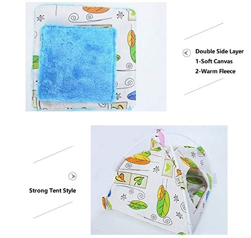 Bird Hammock Tent Nest Parrot Hanging Hut Conure House Parakeet Sleeping Bed Cute Toy Gift Small Animal Squirrel Ferret Habibat (White, Small) - color: White