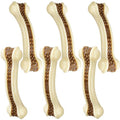 Dog Chew Bones Toys for Aggressive Chewers, 6 Pack Real Beef Flavor Bones,Indestructible Dog Toys for Large/Medium Breed, NylonToys - size: 6 PCS-Beef Flavor