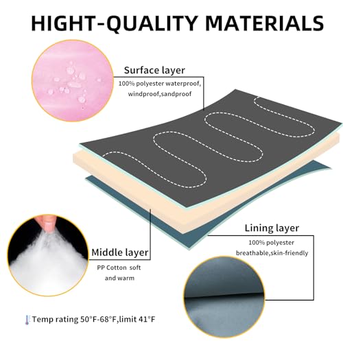 Sleeping Bags for Adults Kids - 3 Season Cold&Warm Weather Waterproof Camping Sleeping Bag - Lightweight Sleeping Bags for Camping Hiking Outdoor Travel - color: Deep light pink