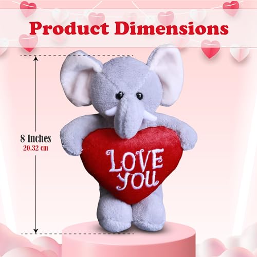 Elephant Stuffed Animal 8 Inches Surprise valentines day stuffed animals Hideaway Spring Inspired Gift for Girls and Boys Birthday, Valentine’s day, Easter day (Elephant stuffed animal) - style: Valentine Elephant Stuffed Animal