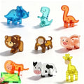 Magnetic Animal Figures for Magnetic Tiles, 3D Assemble Zoo Dinosaur Animal Toys, STEM Educational Sensory Play Set for Kids , Compatible with Magnetic Building Blocks, Ideal Gift for Boys Girls (9)