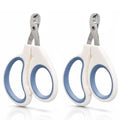 Stainless Steel Cat Nail Clippers with Mirror Finish, Smooth-Cut Claw Trimmers for Cats & Small Pets (White Blue, 2-Pack)