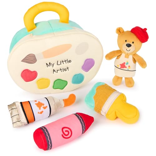 GUND Baby My Little Artist 5-Piece Sensory Plush Toy Playset for Babies | Inspires Imaginative Play and Early Sensory Discovery, Interactive Play Boosts Motor Skills and Auditory/Tactile Development - style: Artist Playset