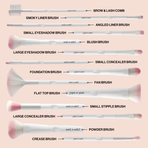 wet n wild Eyebrow and Liner Brush, Soft Fibers, Pack of 3 | Flat Angled | Ultra-Thin Precision - color: Brow & Liner Duo Brush, size: 7.28 in (Pack of 3)