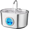 Cat Water Fountain Stainless Steel: 74oz/2.2L Cat Fountain for Drinking | Pet Water Fountain Inside - Automatic Dog Watering Dispenser Bowl - Pet Feeding & Watering Supplies