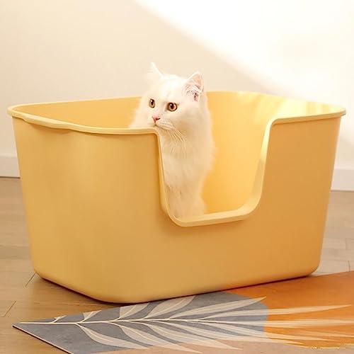 Extra Large Kitty Litter Box with High Sides, Anti-Splashing, Tool-Free Assembly, Multi Cat, Jumbo (Grey) 24.60" L x 16.92" W x 12.99" H - color: Grey