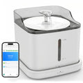 Cat Water Fountain, 2.2L Automatic Pet Water Fountain for Cats and Small Dogs, 2.4GHz WiFi App Control, Rechargeable Motion Sensor, 3 Water Modes, Detachable Tank, White - color: WHITE