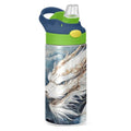 OTVEE White Dragon Kids Water Bottle with Straw Lid 12 oz Insulated Stainless Steel Leakproof Duck Mouth Tumbler Cup for Boys Girls Teen School - color: White Dragon