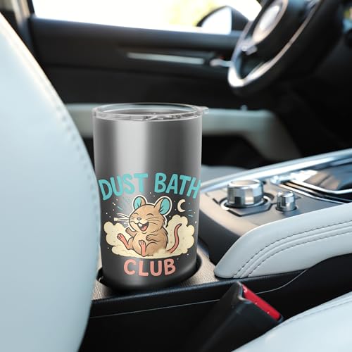 Dust Bath Club Funny Degu Scene Stainless Steel Insulated Tumbler - color: Brushed Steel