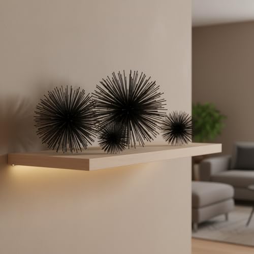 Modern Day Accents 5351 Erizo Spiked Medium Black Sphere, 8" D - color: Black, size: Medium